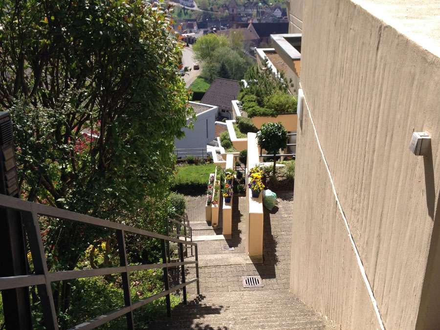 Treppe zur Ferienwohnung Schwarzwald